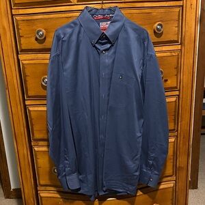 Men's Wrangler George Strait Blue Button-Down Shirt